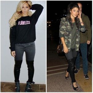 J Brand Minx Pistol Skinny
Leather Panel Zip Jeans Seen on Beyonce Size 25.